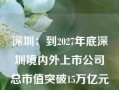 深圳：到2027年底深圳境内外上市公司总市值突破15万亿元