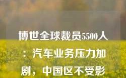 博世全球裁员5500人：汽车业务压力加剧，中国区不受影响