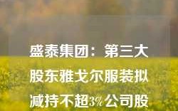 盛泰集团：第三大股东雅戈尔服装拟减持不超3%公司股份