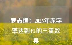 罗志恒：2025年赤字率达到4%的三重效果