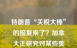 特朗普“关税大棒”的报复来了？加拿大正研究对某些美国商品征收关税