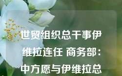 世贸组织总干事伊维拉连任 商务部：中方愿与伊维拉总干事一道促进世贸组织规则与时俱进