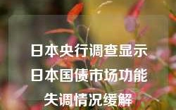 日本央行调查显示日本国债市场功能失调情况缓解