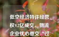 低空经济特许经营权9.2亿成交，物流企业忧心要交“过路费”