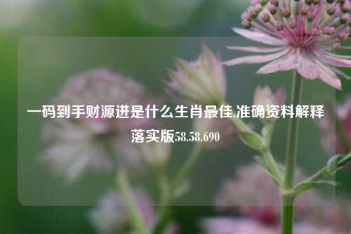 一码到手财源进是什么生肖最佳,准确资料解释落实版58.58.690  第1张