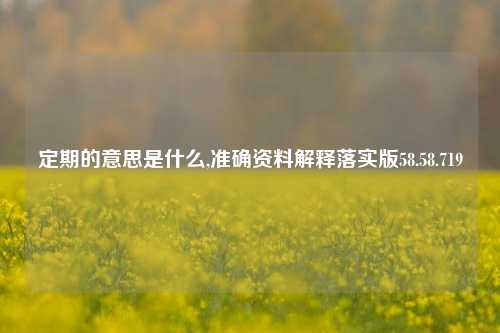 定期的意思是什么,准确资料解释落实版58.58.719