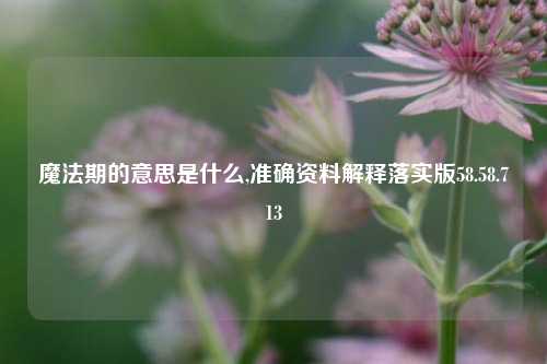 魔法期的意思是什么,准确资料解释落实版58.58.713