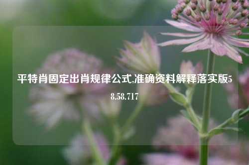 平特肖固定出肖规律公式,准确资料解释落实版58.58.717