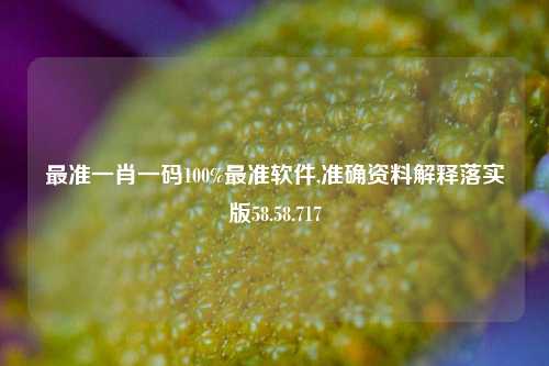 最准一肖一码100%最准软件,准确资料解释落实版58.58.717