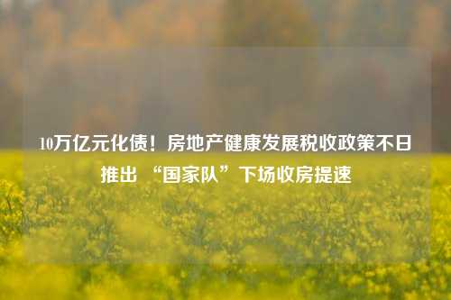 10万亿元化债！房地产健康发展税收政策不日推出 “国家队”下场收房提速