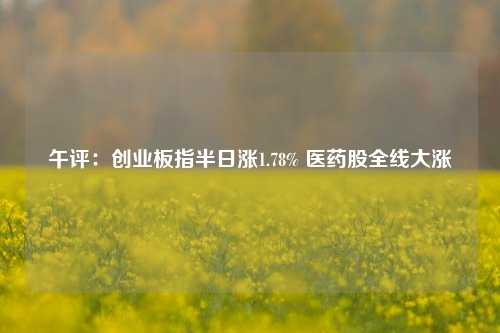 午评：创业板指半日涨1.78% 医药股全线大涨  第1张