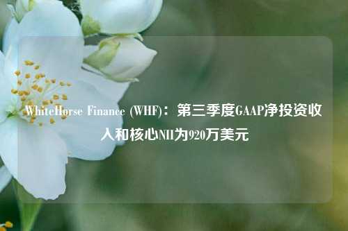 WhiteHorse Finance (WHF)：第三季度GAAP净投资收入和核心NII为920万美元  第1张